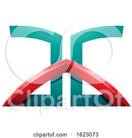 Turquoise and Red Bridged Letters a and G by cidepix