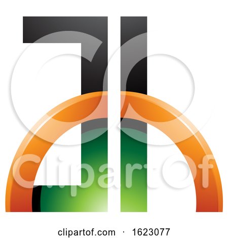 Green and Orange Letters a and H with a Half Circle by cidepix