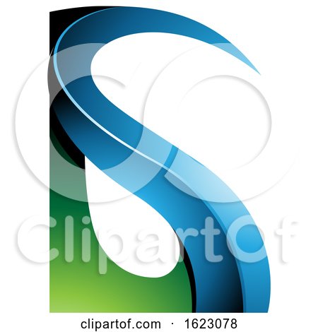 Blue and Green Curvy Letter G by cidepix