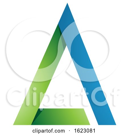 Green and Blue Folded Triangle Letter a by cidepix