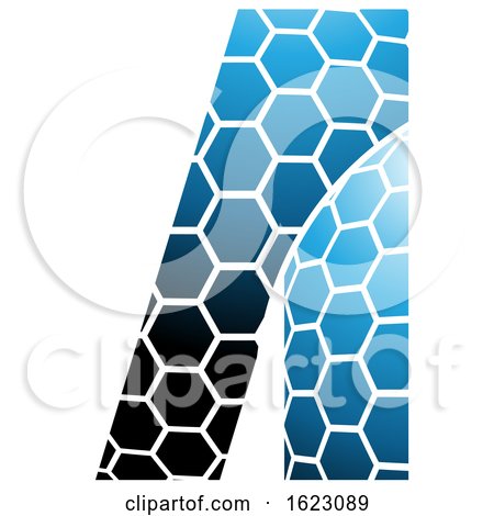 Black and Blue Honeycomb Pattern Letter a by cidepix
