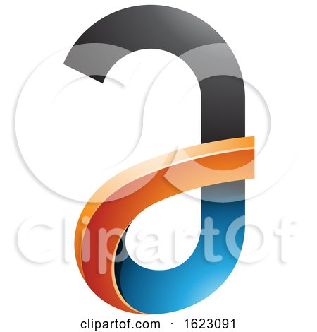 Black Orange and Blue Curvy Letter a by cidepix