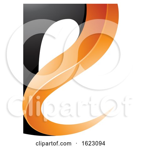 Black and Orange Curvy Letter E by cidepix