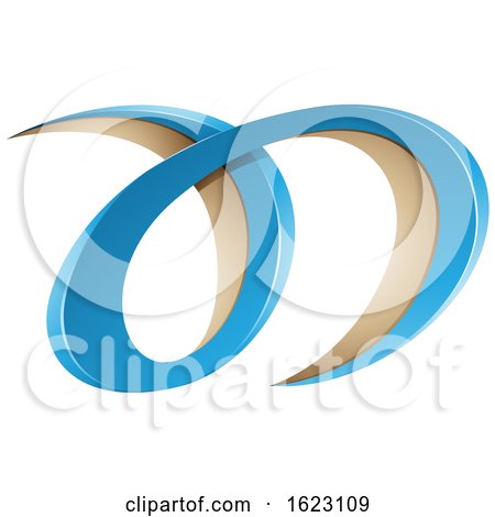 Blue Curvy Letters a and D by cidepix