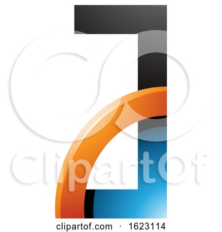 Blue and Orange Letter a with a Quarter Circle by cidepix