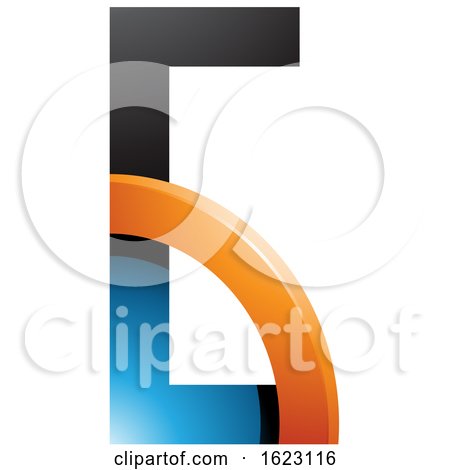Blue and Orange Letter G with a Quarter Circle by cidepix