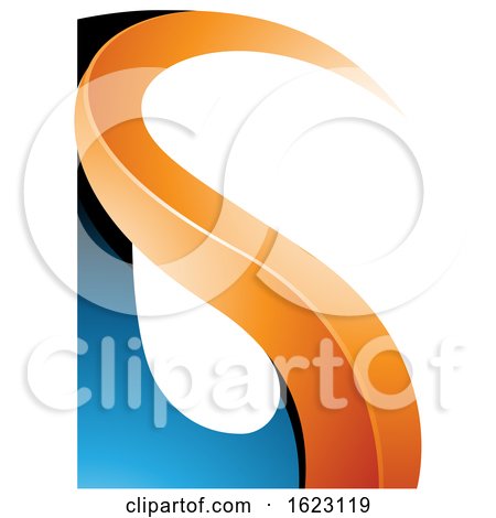 Blue and Orange Curvy Letter G by cidepix