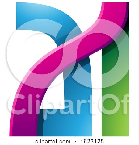 Blue and Magenta Dual Letters a and L by cidepix