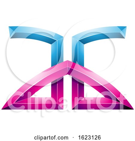 Blue and Magenta Bridged Letters a and G by cidepix