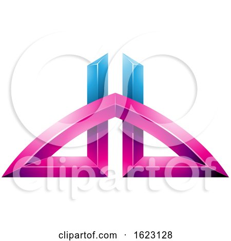 Blue and Magenta Bridged Letters D and B by cidepix