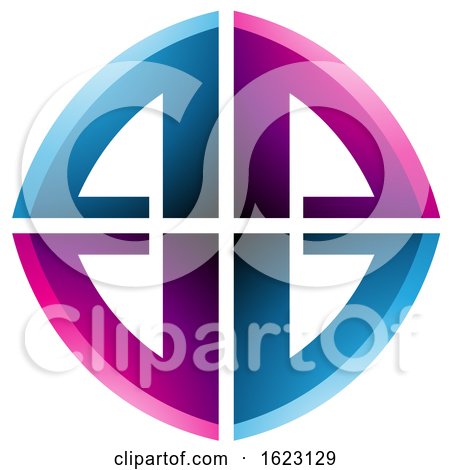 Blue and Magenta Mirrored Letter B by cidepix