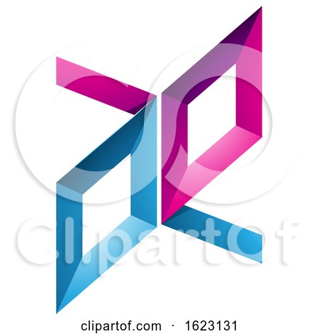 Blue and Magenta Frame like Letters a and E by cidepix