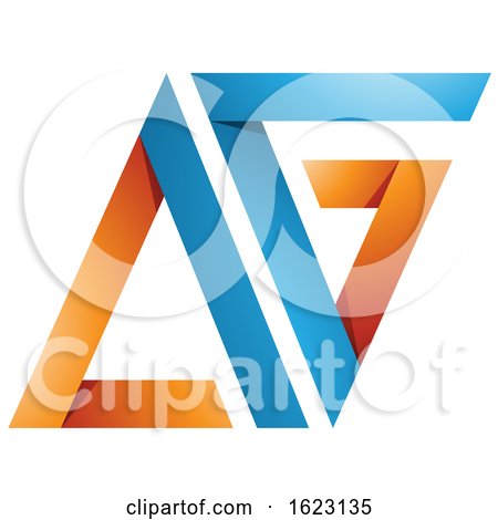 Blue and Orange Folded Letters a and G by cidepix