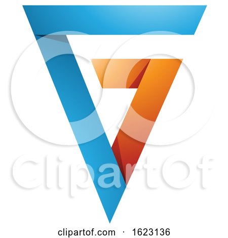 Blue and Orange Folded Triangle Letter G by cidepix