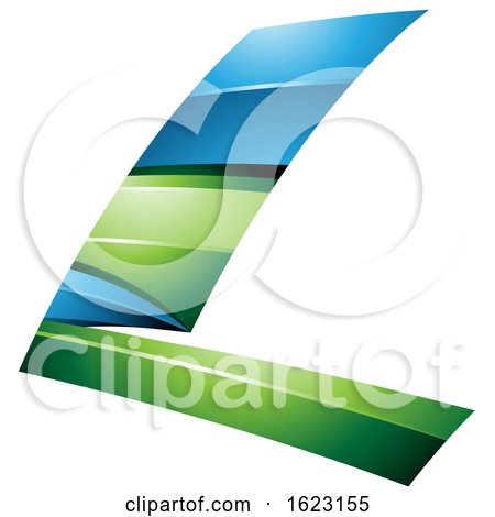 Blue and Green Flying Letter L by cidepix