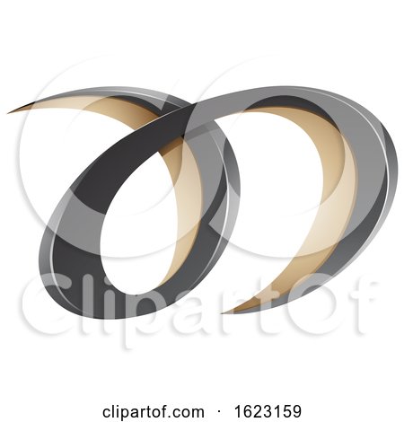 Black and Beige Curvy Letters a and or D by cidepix