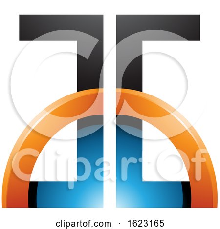 Blue and Orange Letters a and G with a Half Circle by cidepix