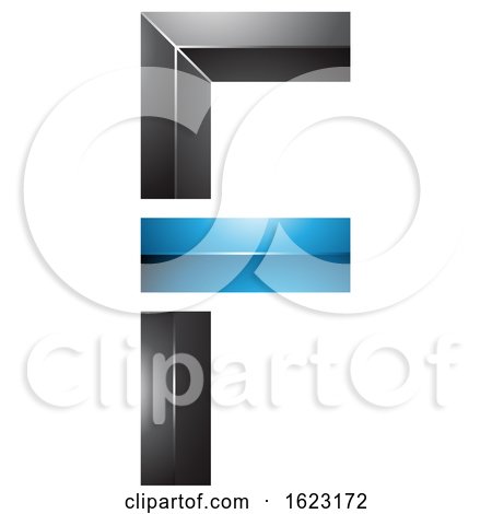 Blue and Black Geometric Letter F by cidepix