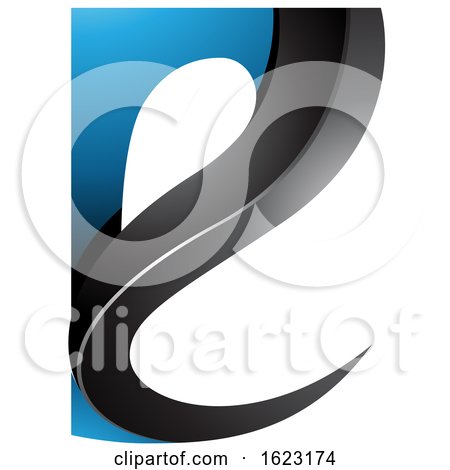 Black and Blue Curvy Letter E by cidepix