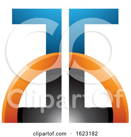 Black Blue and Orange Letters a and G with a Half Circle by cidepix