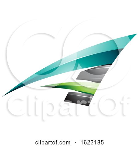 Black Turquoise and Green Flying Letter a by cidepix
