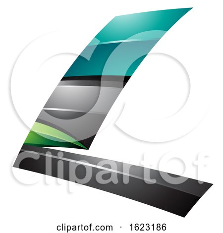 Black Turquoise and Green Flying Letter L by cidepix