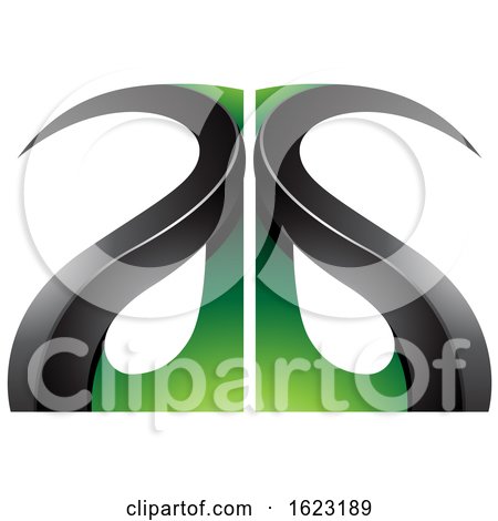 Black and Green Curvy Letters a and G by cidepix