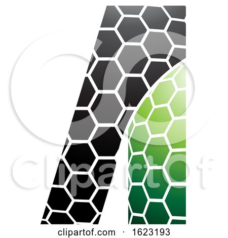 Black and Green Honeycomb Pattern Letter a by cidepix
