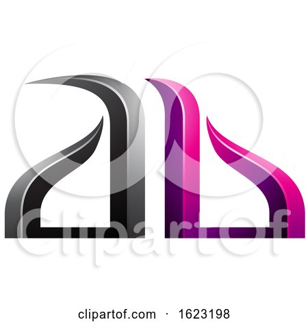 Magenta and Black Bow like Letters a and B by cidepix
