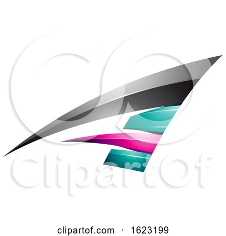 Black Turquoise and Magenta Flying Letter a by cidepix