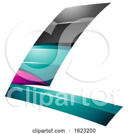 Black Turquoise and Magenta Flying Letter L by cidepix