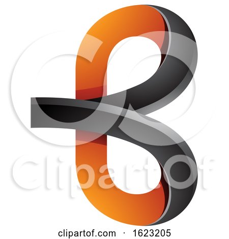 Black and Orange Curvy Letter B by cidepix
