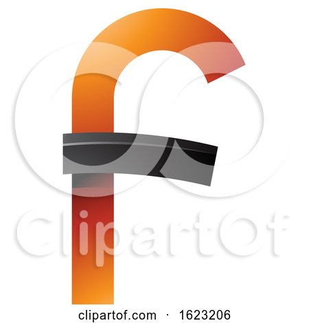 Black and Orange Curvy Letter F by cidepix