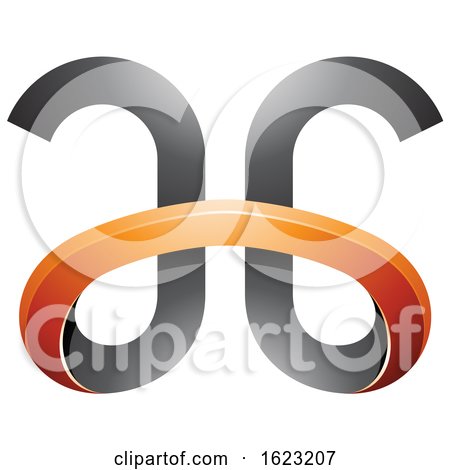 Orange and Black Curvy Letters a and G by cidepix