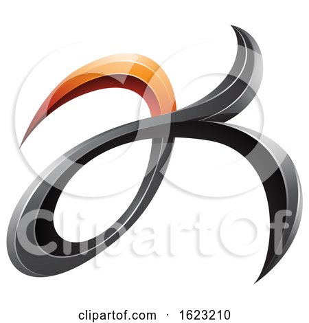Black and Orange Fish Tail like Letters a and K by cidepix