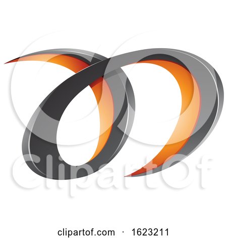 Black and Orange Curvy Letters a and D by cidepix