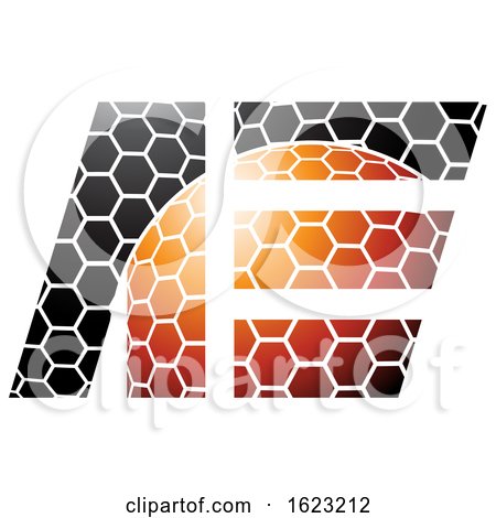 Orange and Black Honeycomb Patter Letters a and E by cidepix