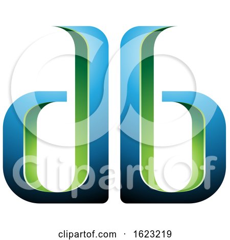Blue and Green Letters D and B by cidepix