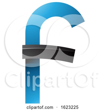 Blue and Black Curvy Letter F by cidepix