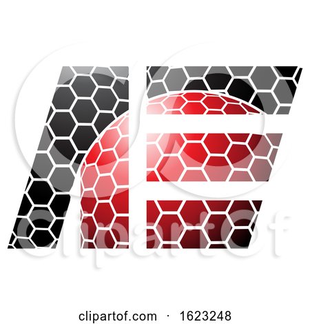 Red and Black Honeycomb Patter Letters a and E by cidepix