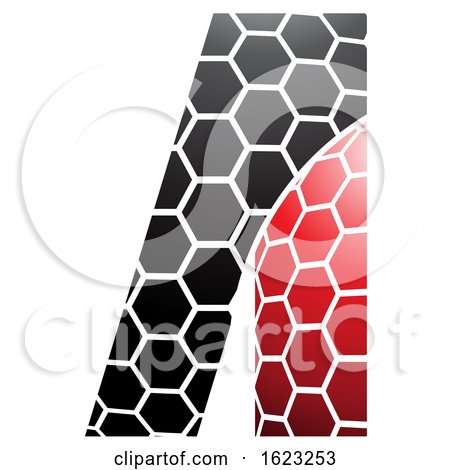 Black and Red Honeycomb Pattern Letter a by cidepix