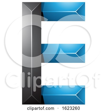 Blue and Black Letter E by cidepix