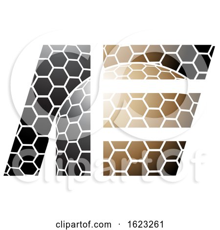 Brown and Black Honeycomb Patter Letters a and E by cidepix