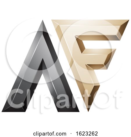 Black and Beige Dual Letters a and F by cidepix