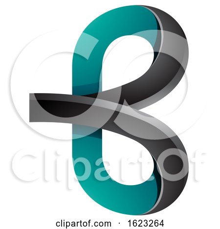 Black and Turquoise Curvy Letter B by cidepix