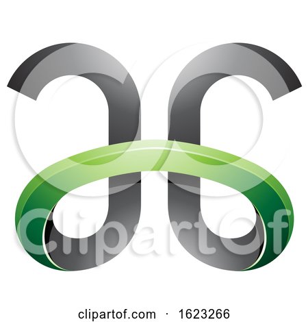 Green and Black Curvy Letters a and G by cidepix