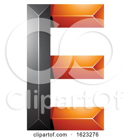 Black and Orange Geometric Letter E by cidepix