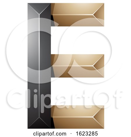 Black and Beige or Gold Letter E by cidepix