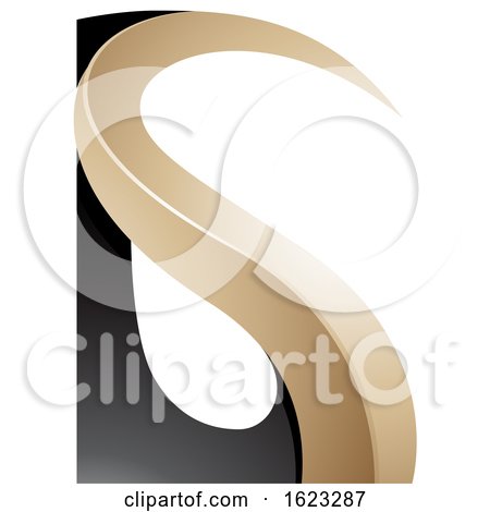 Black and Beige or Gold Curvy Letter G by cidepix