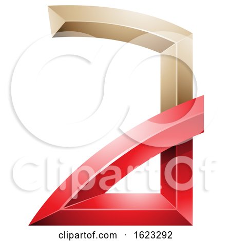 Red and Beige or Gold Letter a with Bended Joints by cidepix